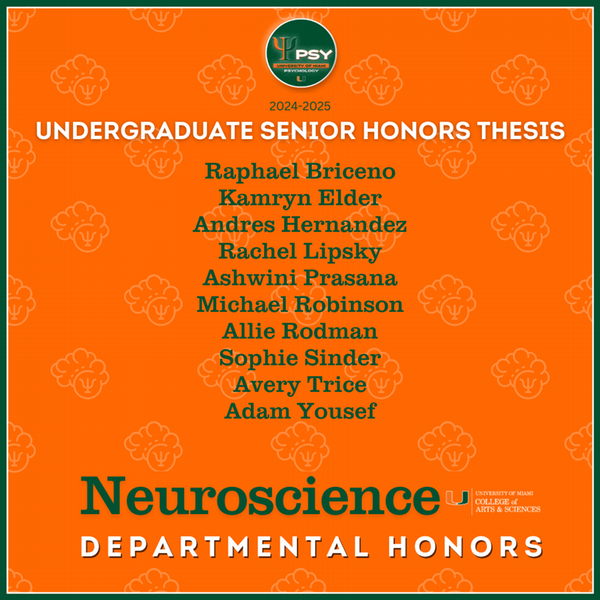 2025 Undergraduate Senior Honors Thesis - Neuroscience