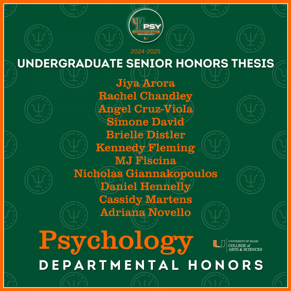 2025 Undergraduate Senior Honors Thesis - Psychology